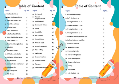 LKG Hard Copy Kids Worksheets