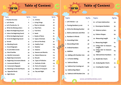 UKG Hard Copy Kids Worksheets