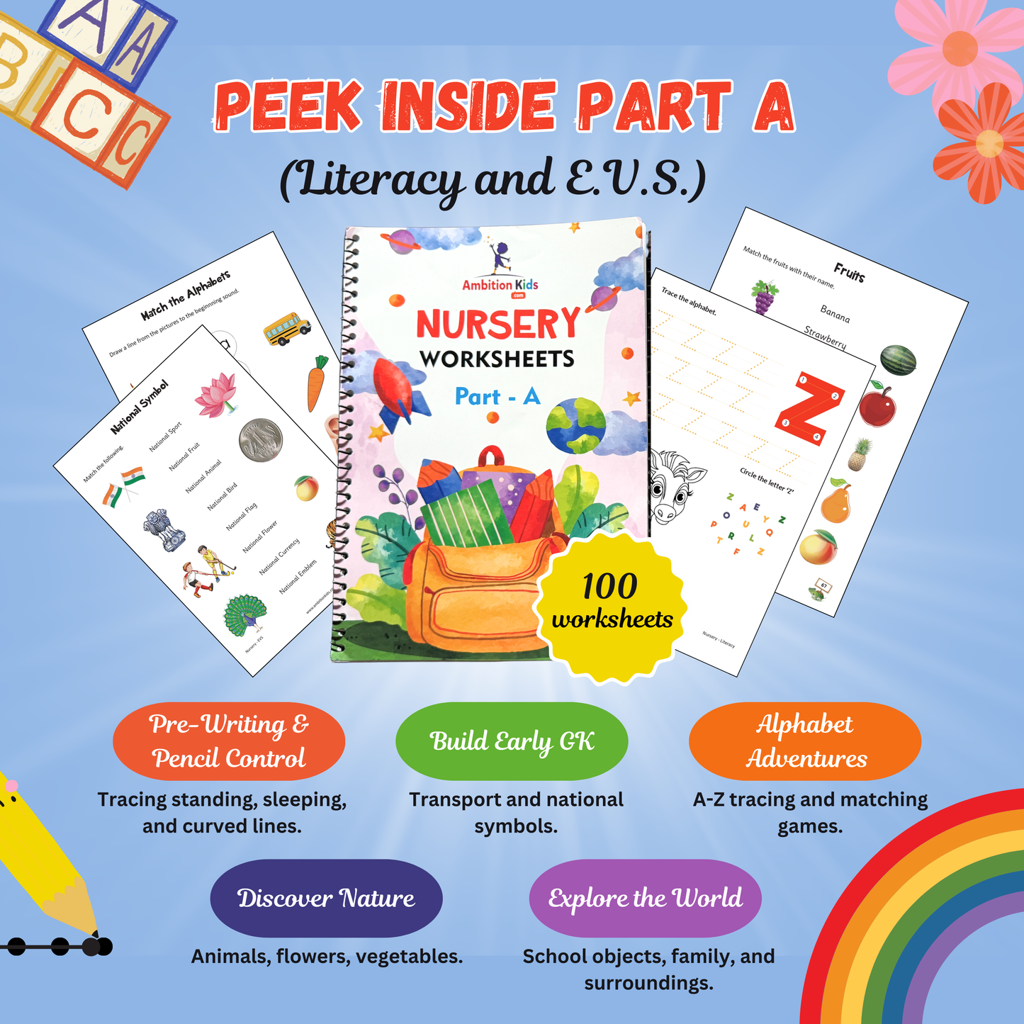 Nursery Hard Copy Kids Worksheets