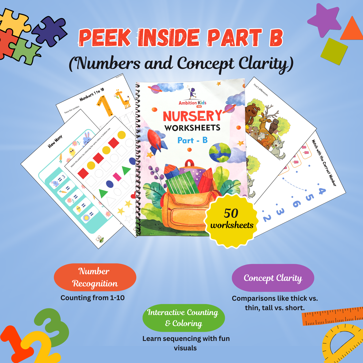 Nursery Hard Copy Kids Worksheets