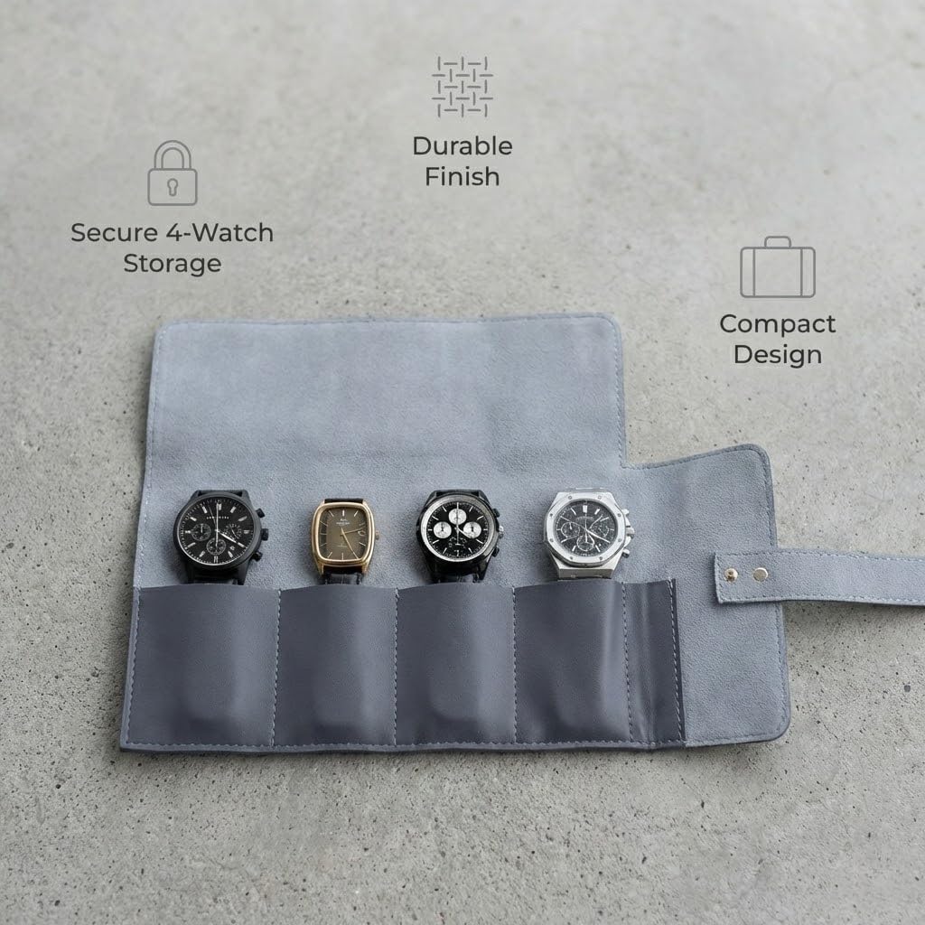 The Voyager | 4-Slots Travel Watch Roll