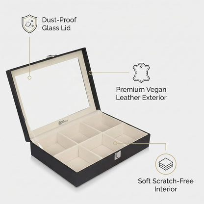 6-Slot Belt Organizer Box | Dust-Free Storage