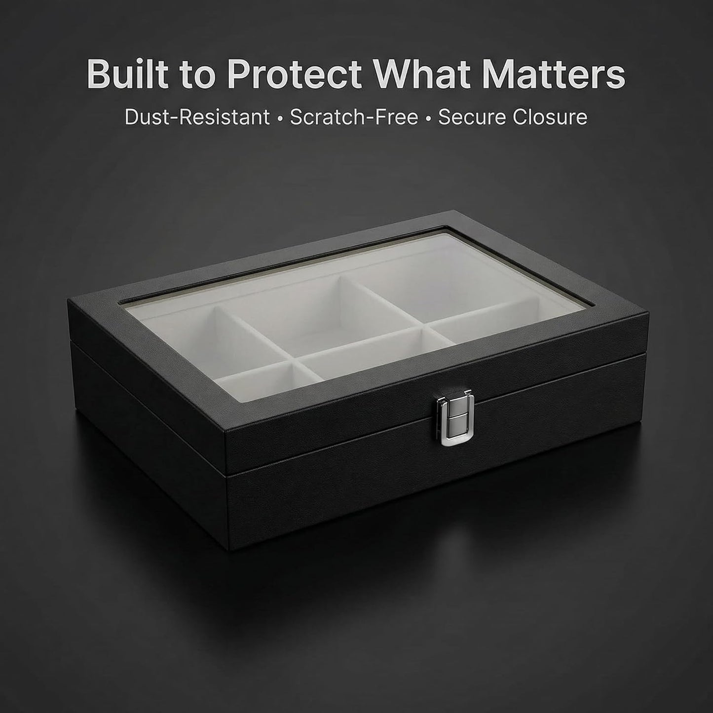 6-Slot Belt Organizer Box | Dust-Free Storage
