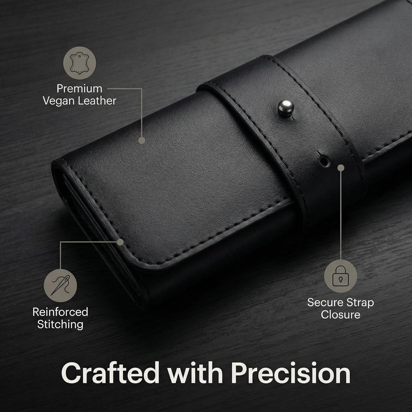 4-Slot Travel Watch Roll | Premium Watch Case for Travel | Scratch-Free Protection