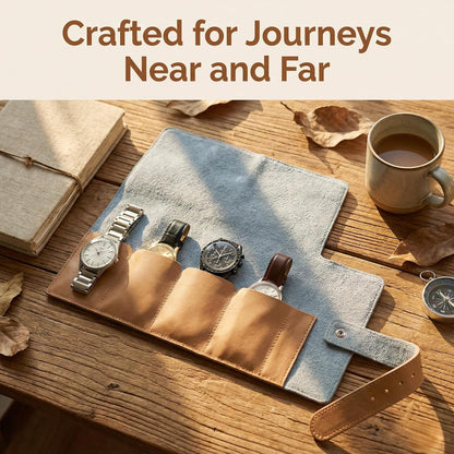 The Voyager | 4-Slots Travel Watch Roll