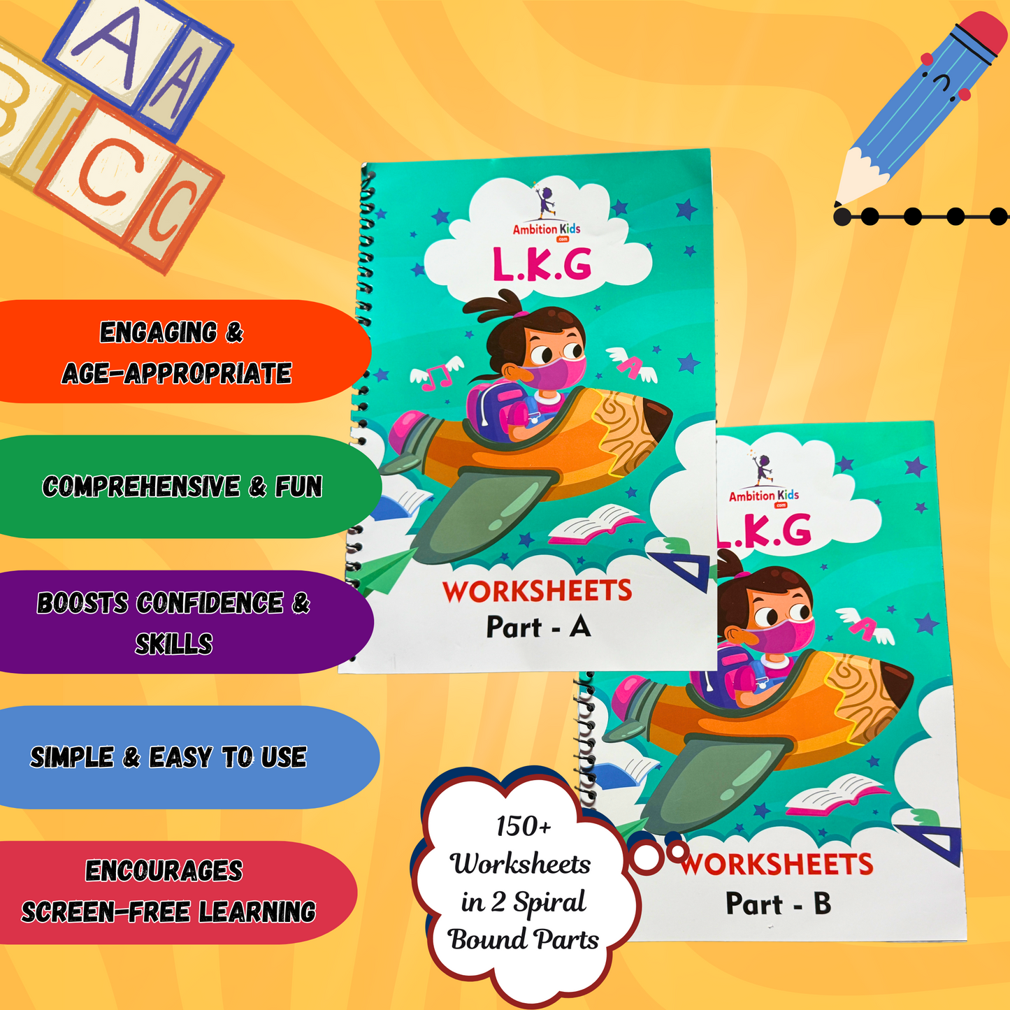 LKG Hard Copy Kids Worksheets