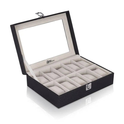 Folk Creations Watch Accessories 10 Slots / Black Premium Watch Box Organizer – Luxury Storage for Watch Collections watch-organizer-10-slots-black free shipping india-cash on delivery