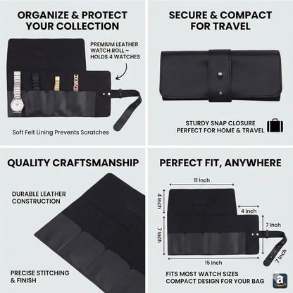 The Voyager | 4-Slots Travel Watch Roll