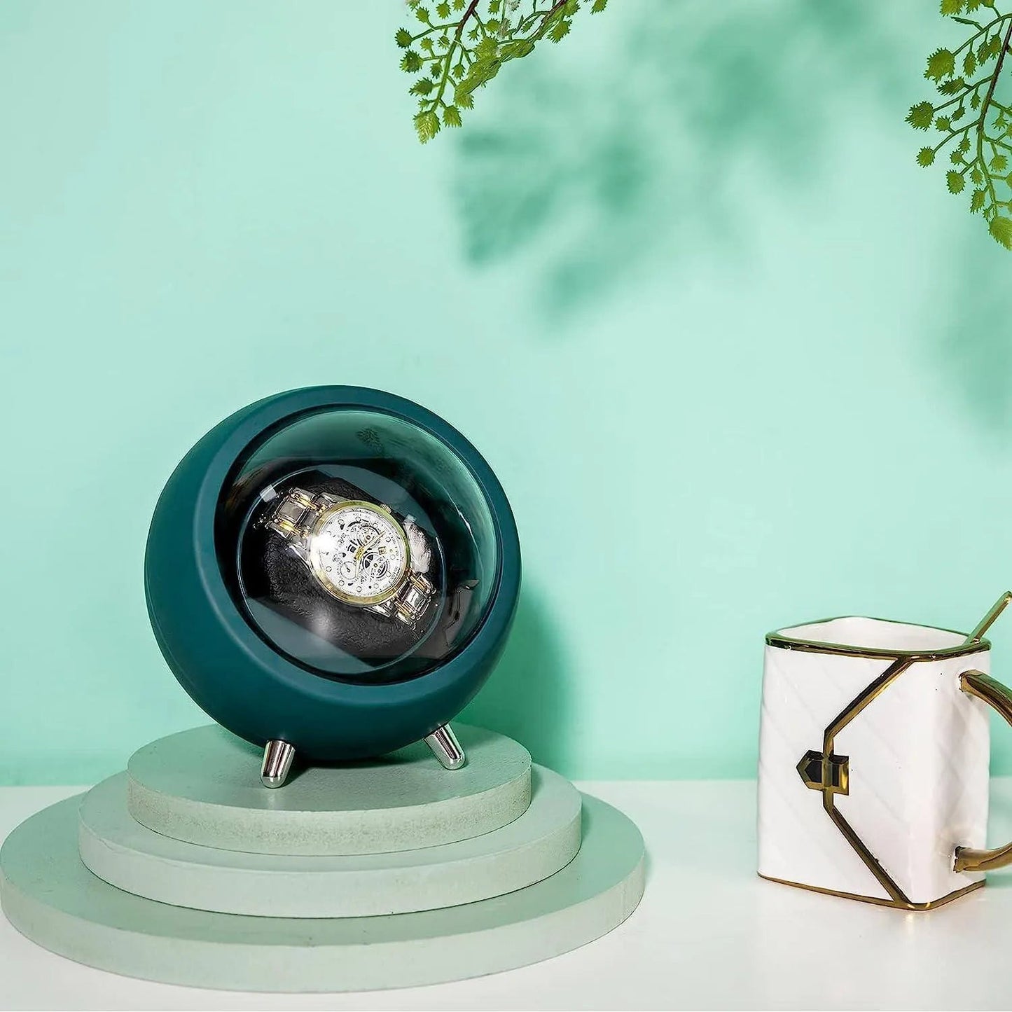 Folk Creations Single Watch Winder for Automatic Watches - Creative Space Capsule Tabletop Decoration free shipping india-cash on delivery